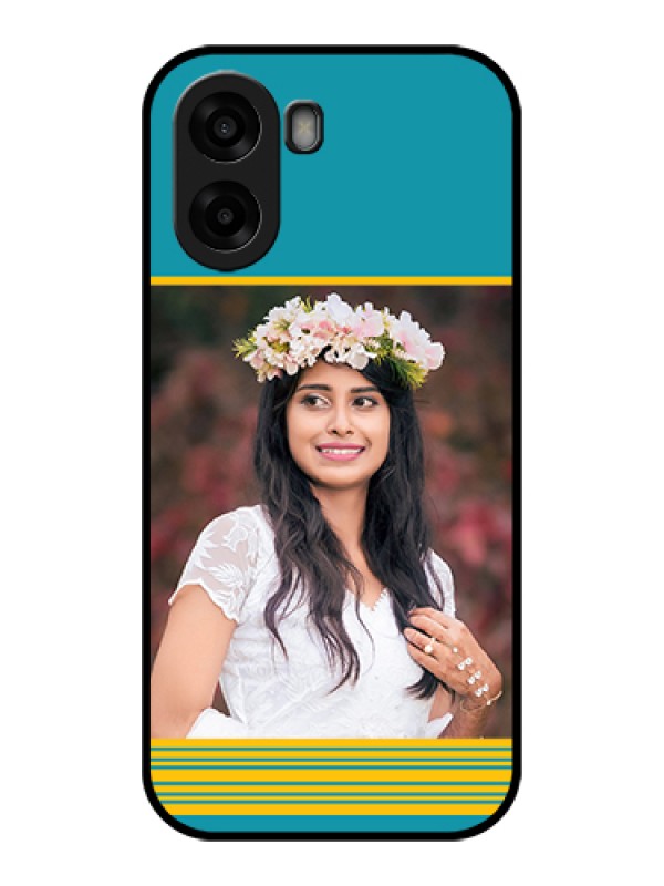 Custom Oppo K14x 5G Custom Glass Phone Case - Yellow & Blue Design