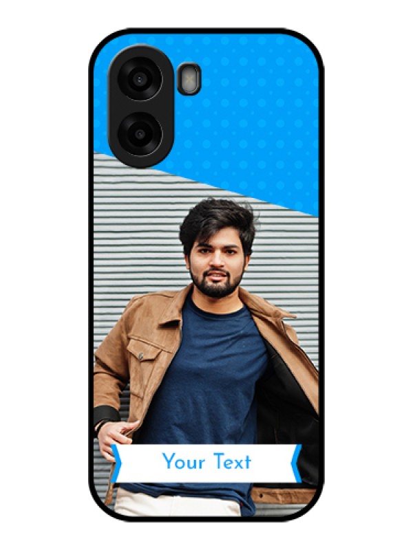 Custom Oppo K14x 5G Custom Glass Phone Case - Simple Blue Color Design