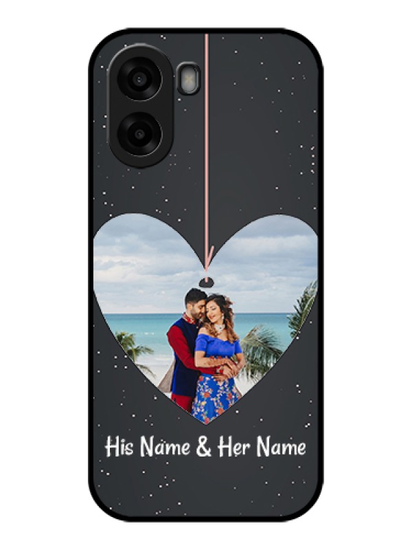 Custom Oppo K14x 5G Custom Glass Phone Case - Hanging Heart Design