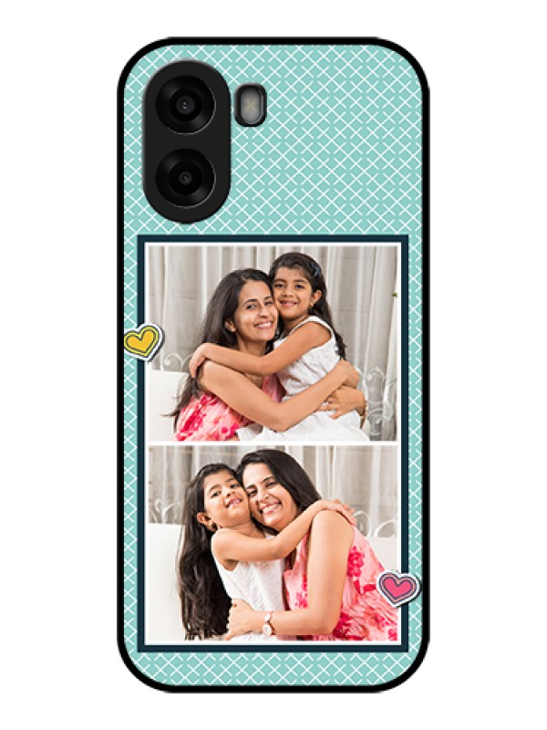 Custom Oppo K14x 5G Custom Glass Phone Case - 2 Image Holder With Pattern Design