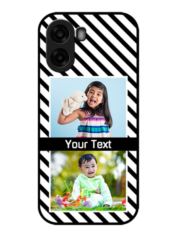 Custom Oppo K14x 5G Custom Glass Phone Case - Black And White Stripes Design