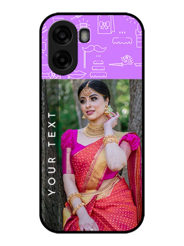 Custom Oppo K14x 5G Custom Glass Phone Case - Birthday Icons Design