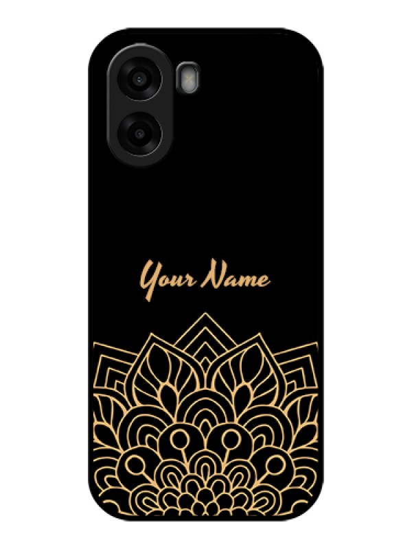 Custom Oppo K14x 5G Custom Glass Phone Case - Golden Mandala Design
