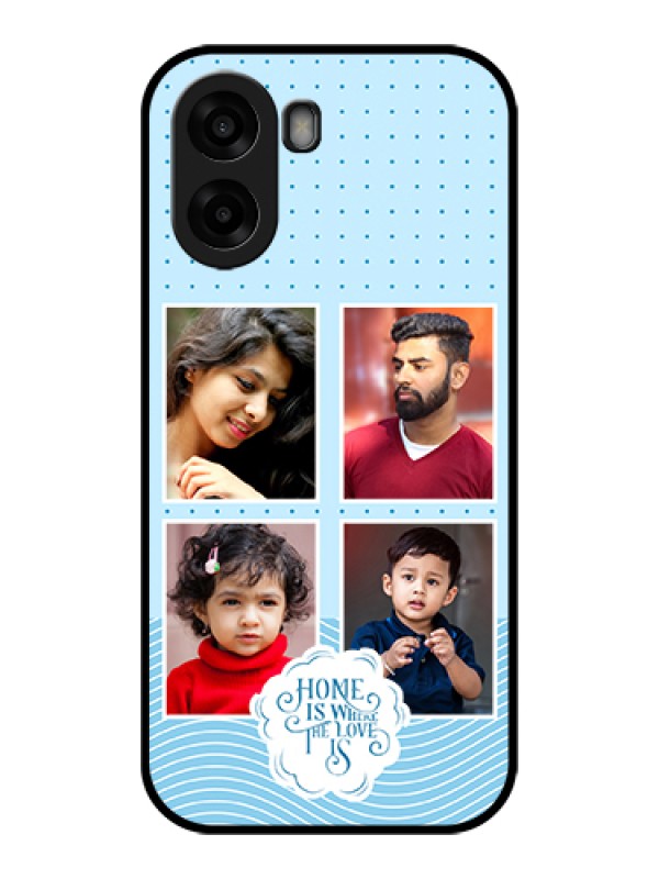 Custom Oppo K14x 5G Custom Glass Phone Case - Cute Love Quote With 4 Pic Upload Design