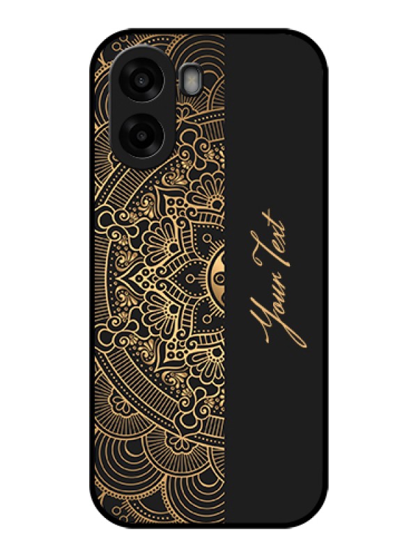 Custom Oppo K14x 5G Custom Glass Phone Case - Mandala Art With Custom Text Design