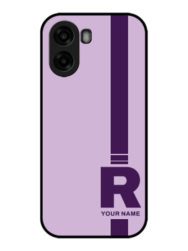 Custom Oppo K14x 5G Custom Glass Phone Case - Simple Dual Tone Stripe With Name Design