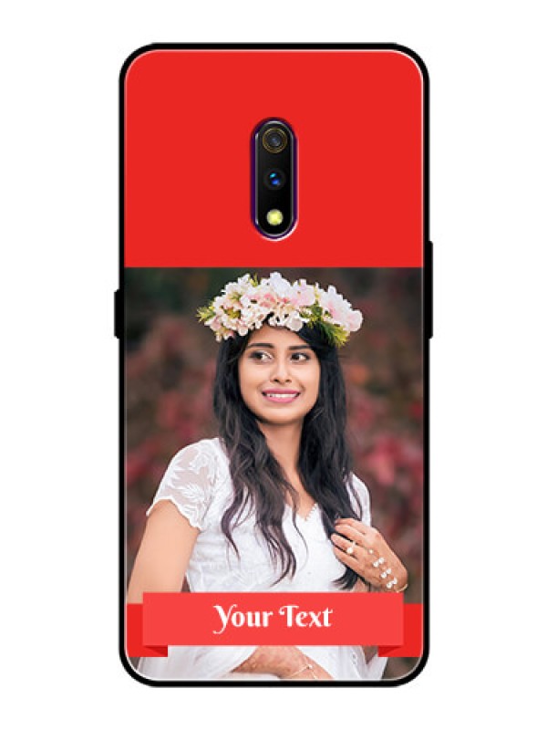 Custom Oppo K3 Custom Glass Phone Case  - Simple Red Color Design