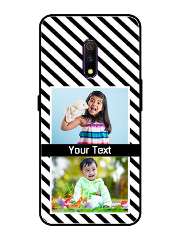 Custom Oppo K3 Photo Printing on Glass Case  - Black And White Stripes Design