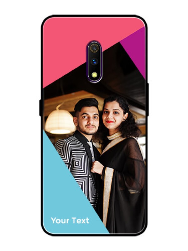 Custom Oppo K3 Custom Glass Mobile Case - Stacked Triple colour Design