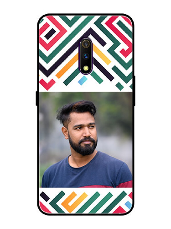 Custom Oppo K3 Personalized Glass Phone Case - Colorful Maze Pattern Design