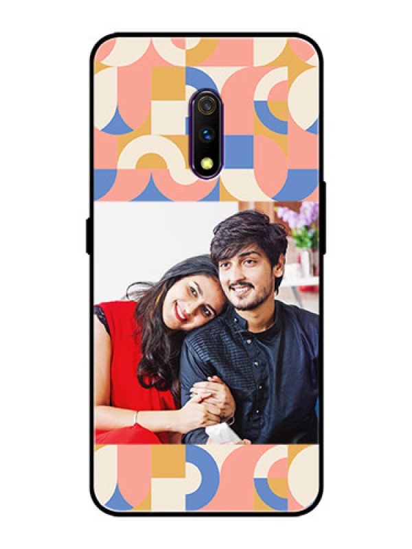 Custom Oppo K3 Photo Printing on Glass Case - Semi-circle Maze Pattern Design
