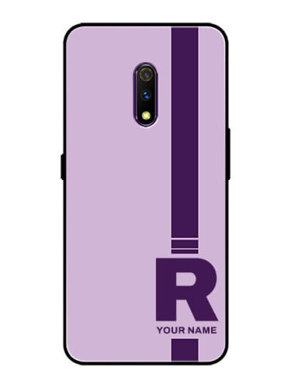 Custom Oppo K3 Photo Printing on Glass Case - Simple dual tone stripe with name Design