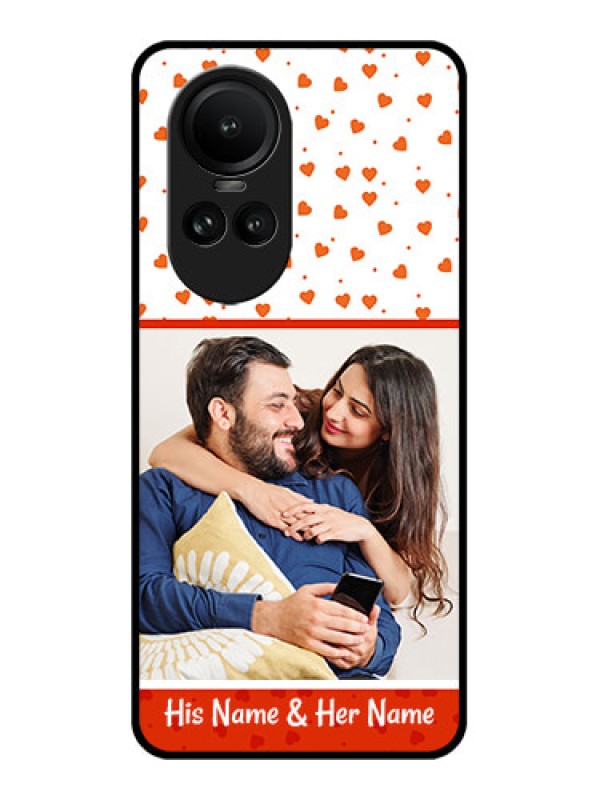 Custom Oppo Reno 10 5G Custom Glass Phone Case - Orange Love Symbol Design