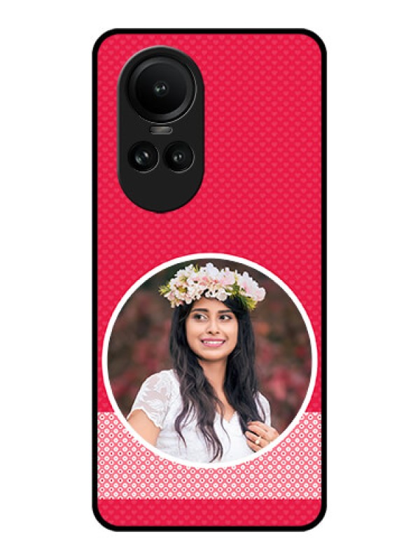 Custom Oppo Reno 10 5G Personalised Glass Phone Case - Pink Pattern Design
