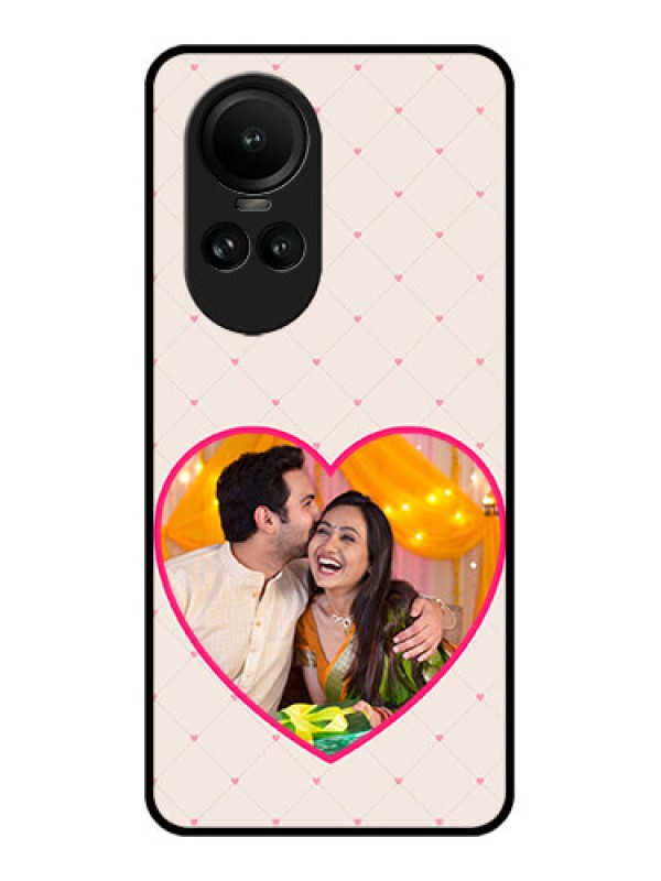 Custom Oppo Reno 10 5G Custom Glass Mobile Case - Heart Shape Design