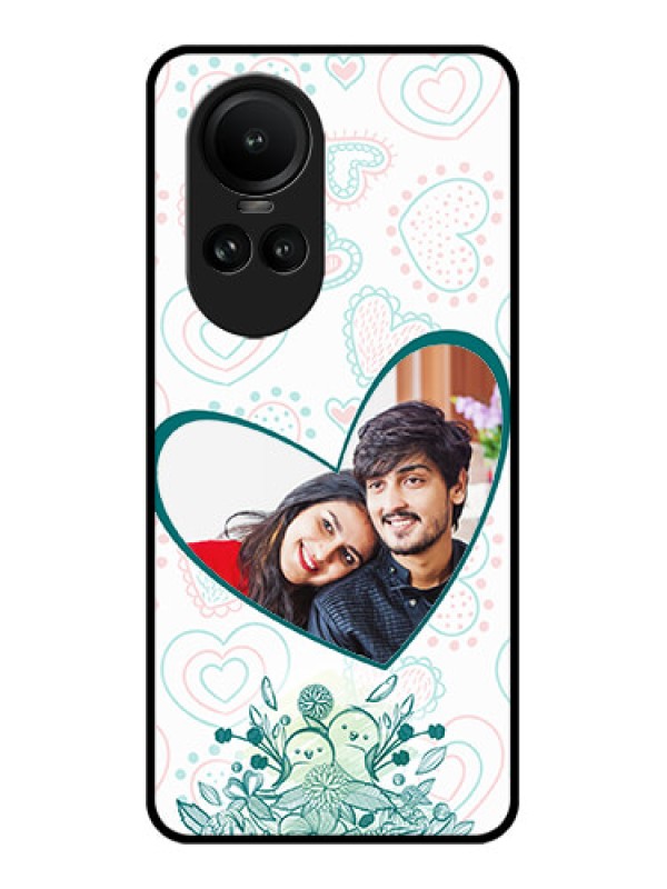 Custom Oppo Reno 10 5G Photo Printing on Glass Case - Premium Couple Design