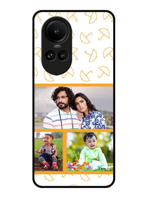 Custom Oppo Reno 10 5G Custom Glass Mobile Case - Yellow Pattern Design