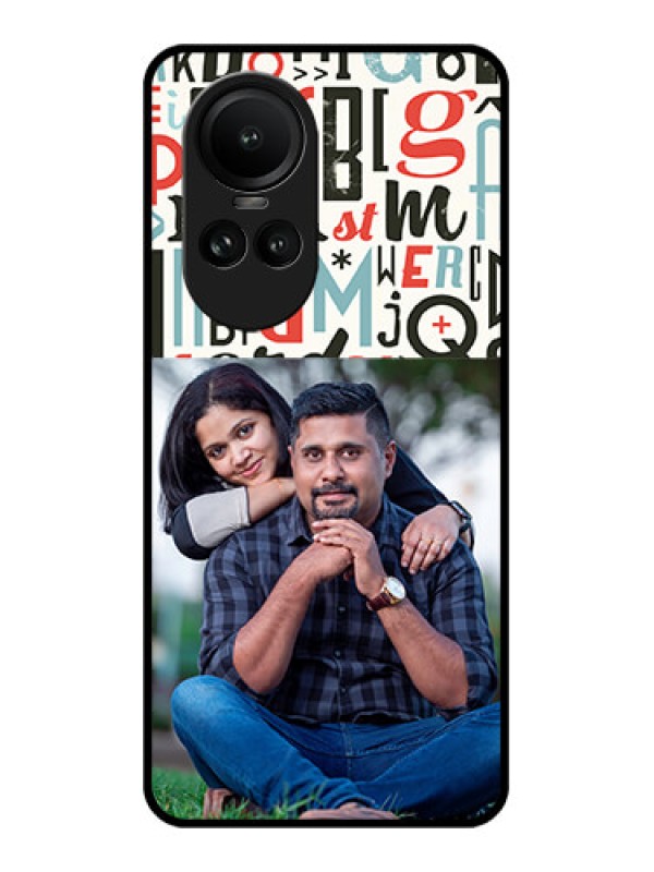 Custom Oppo Reno 10 5G Personalized Glass Phone Case - Alphabet Design