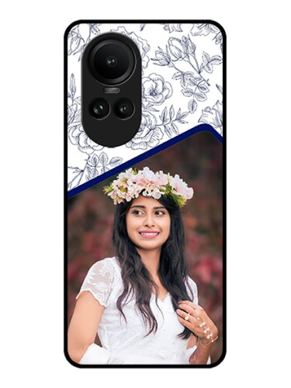 Custom Oppo Reno 10 5G Personalized Glass Phone Case - Premium Floral Design
