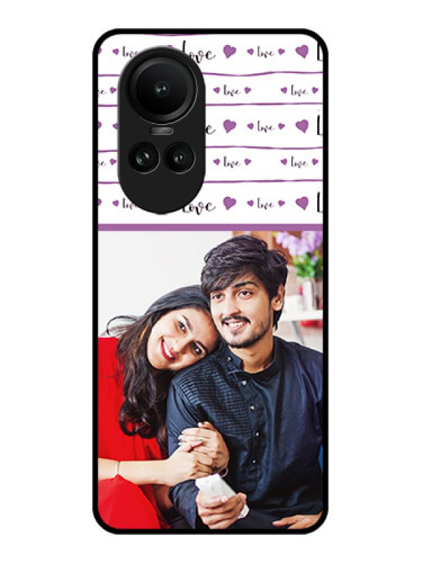 Custom Oppo Reno 10 5G Custom Glass Mobile Case - Couples Heart Design
