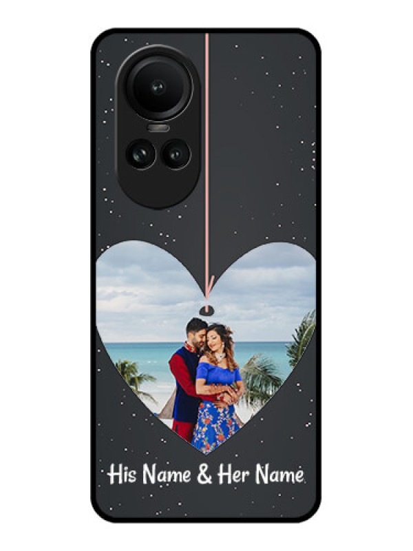 Custom Oppo Reno 10 5G Custom Glass Phone Case - Hanging Heart Design