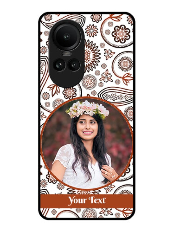 Custom Oppo Reno 10 5G Custom Glass Mobile Case - Abstract Flower Design