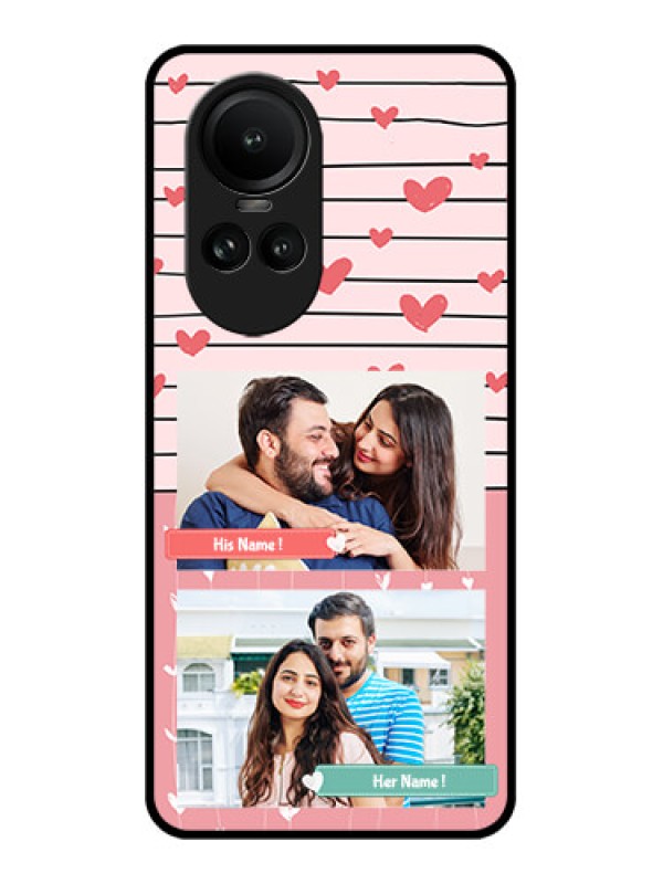 Custom Oppo Reno 10 5G Custom Glass Mobile Case - Photo with Heart Design