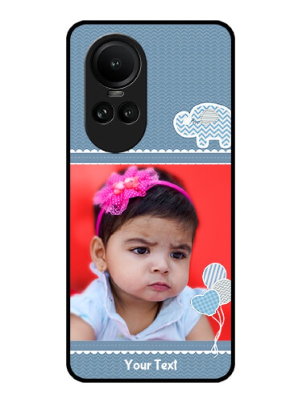 Custom Oppo Reno 10 5G Photo Printing on Glass Case - with Kids Pattern Design