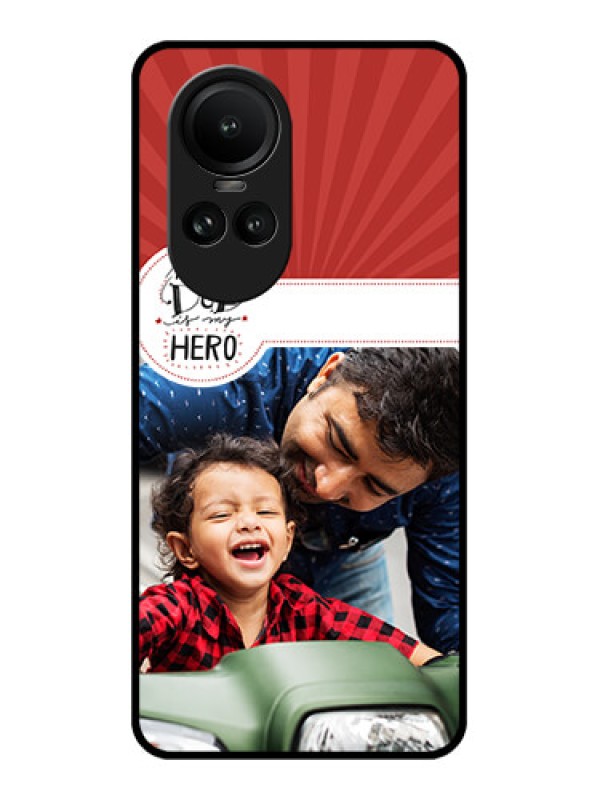 Custom Oppo Reno 10 5G Photo Printing on Glass Case - My Dad Hero Design