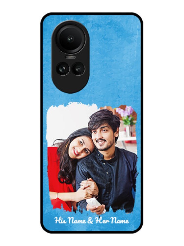 Custom Oppo Reno 10 5G Custom Glass Phone Case - Blue Color Vintage Design