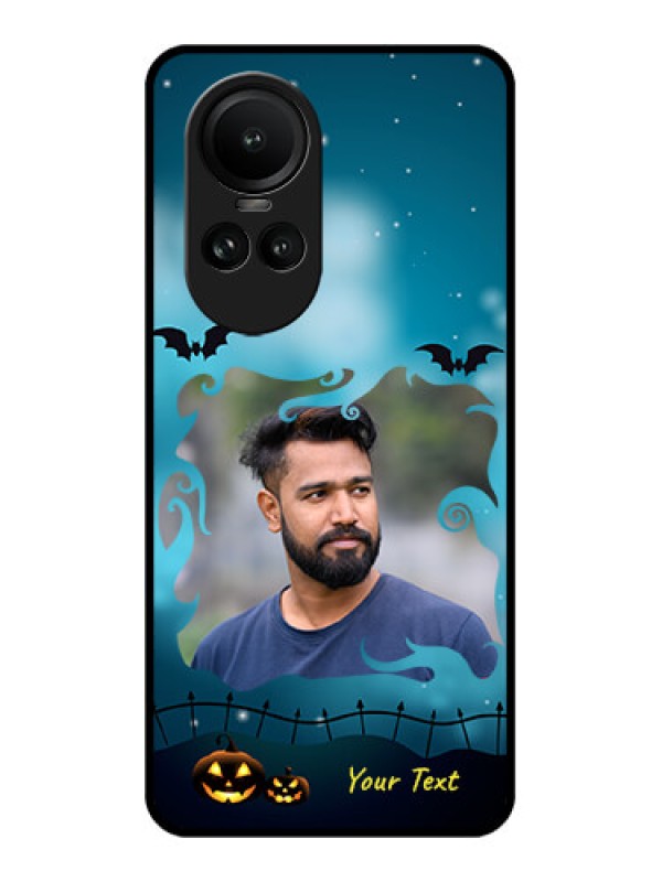 Custom Oppo Reno 10 5G Custom Glass Phone Case - Halloween frame design