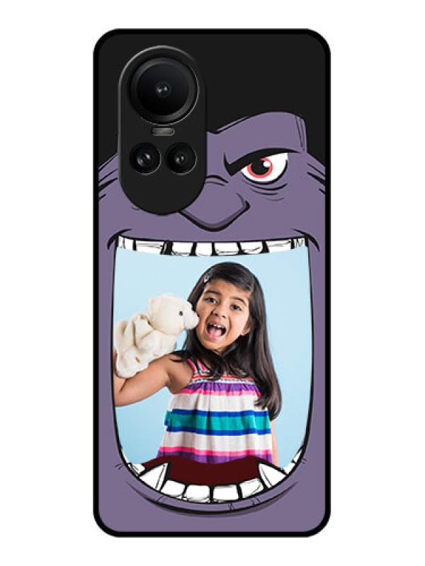Custom Oppo Reno 10 5G Custom Glass Phone Case - Angry Monster Design