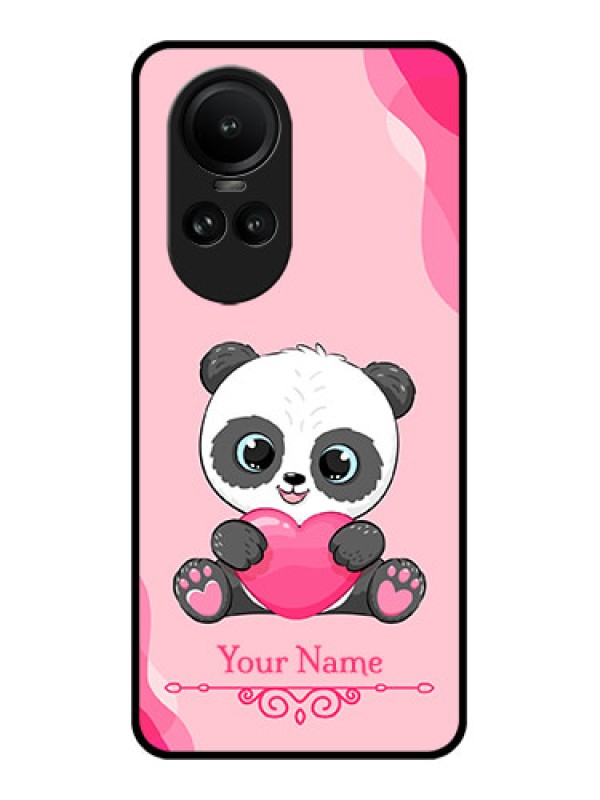Custom Oppo Reno 10 5G Custom Glass Mobile Case - Cute Panda Design
