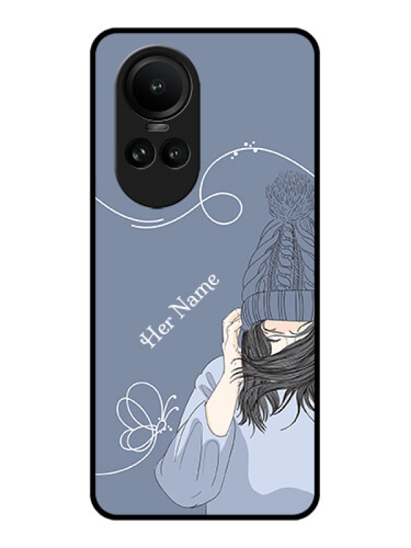 Custom Oppo Reno 10 5G Custom Glass Mobile Case - Girl in winter outfit Design
