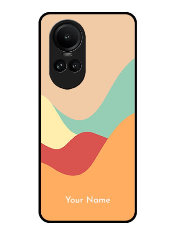 Custom Oppo Reno 10 5G Personalized Glass Phone Case - Ocean Waves Multi-colour Design