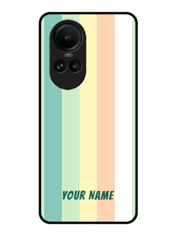 Custom Oppo Reno 10 5G Photo Printing on Glass Case - Multi-colour Stripes Design