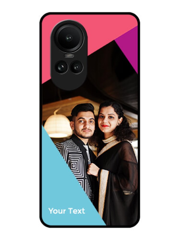 Custom Oppo Reno 10 5G Custom Glass Mobile Case - Stacked Triple colour Design