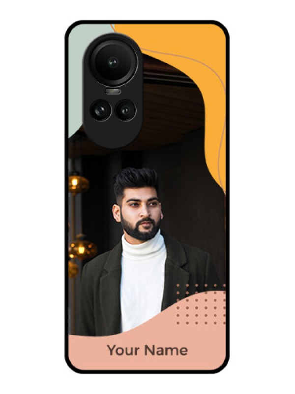 Custom Oppo Reno 10 5G Personalized Glass Phone Case - Tri-coloured overlay design