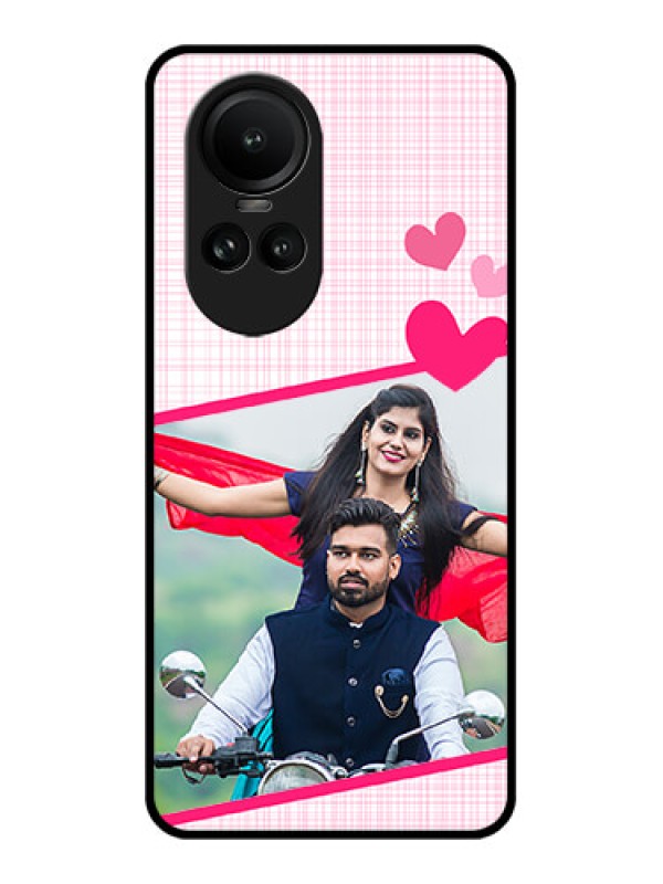 Custom Oppo Reno 10 Pro 5G Custom Glass Phone Case - Love Shape Heart Design
