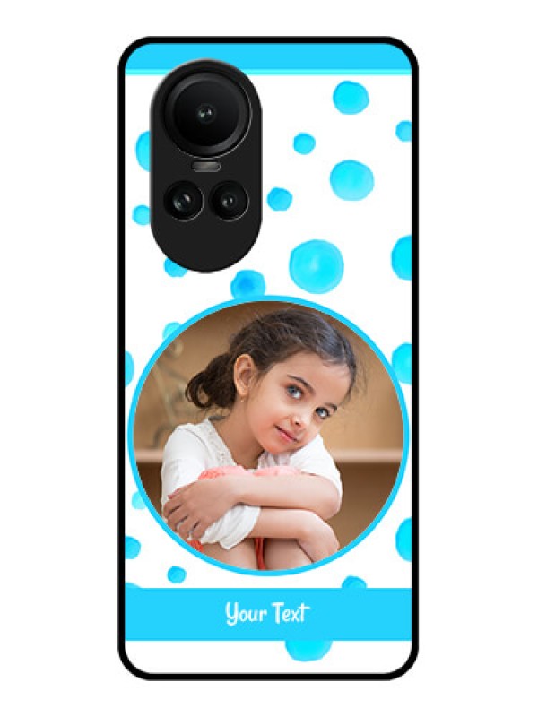 Custom Oppo Reno 10 Pro 5G Photo Printing on Glass Case - Blue Bubbles Pattern Design