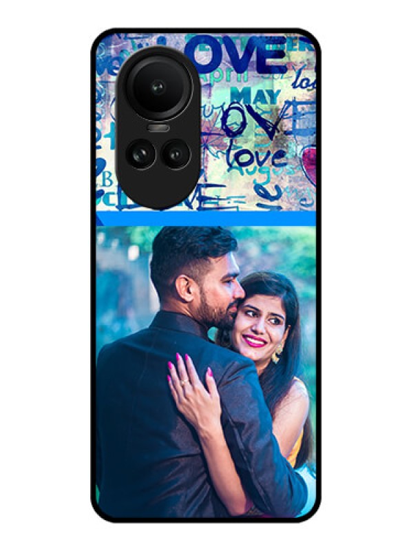 Custom Oppo Reno 10 Pro 5G Custom Glass Mobile Case - Colorful Love Design