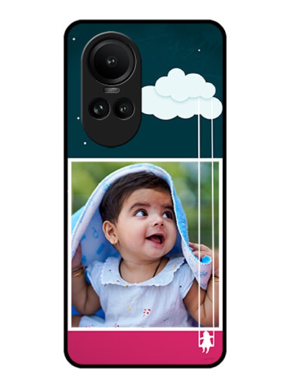 Custom Oppo Reno 10 Pro 5G Custom Glass Phone Case - Cute Girl with Cloud Design