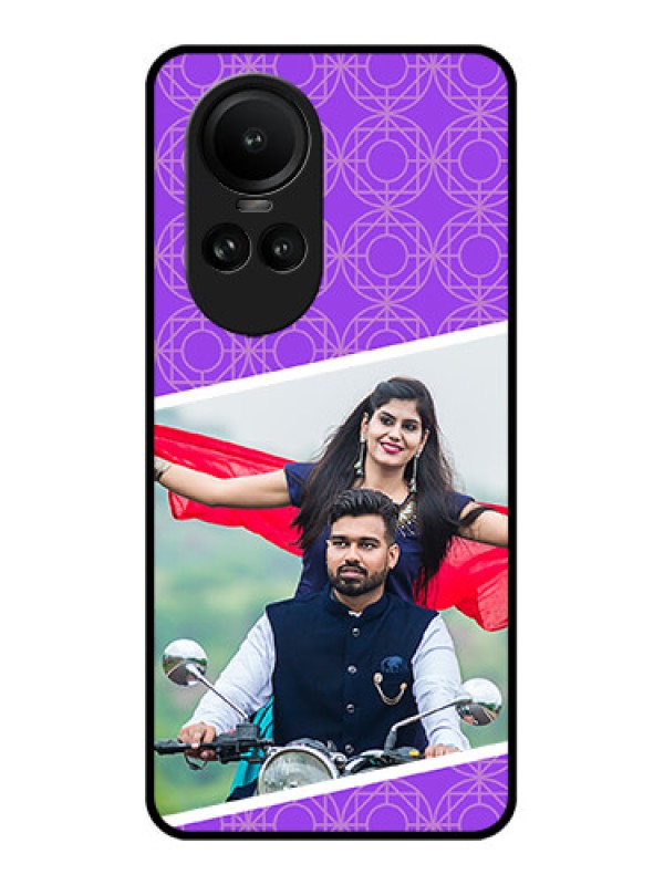 Custom Oppo Reno 10 Pro 5G Custom Glass Phone Case - Violet Pattern Design