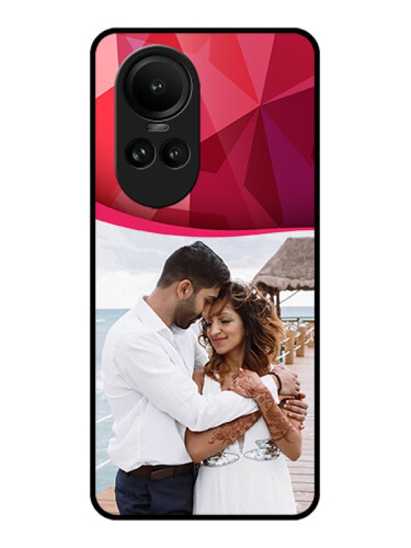 Custom Oppo Reno 10 Pro 5G Custom Glass Mobile Case - Red Abstract Design