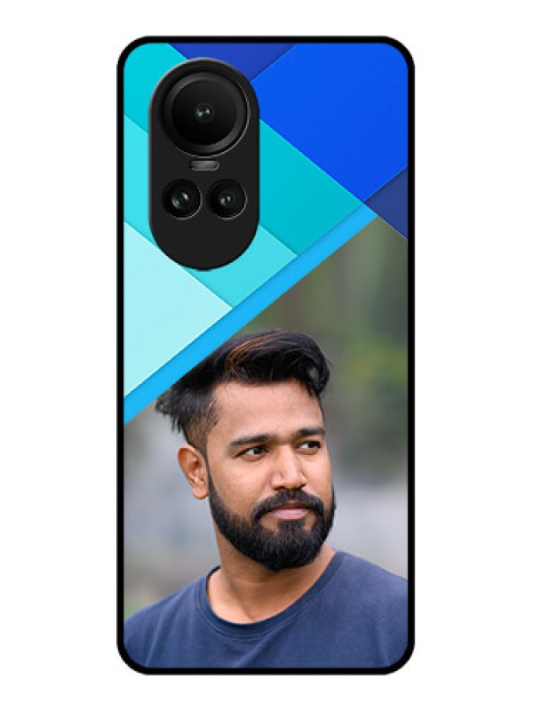 Custom Oppo Reno 10 Pro 5G Custom Glass Phone Case - Blue Pattern Design