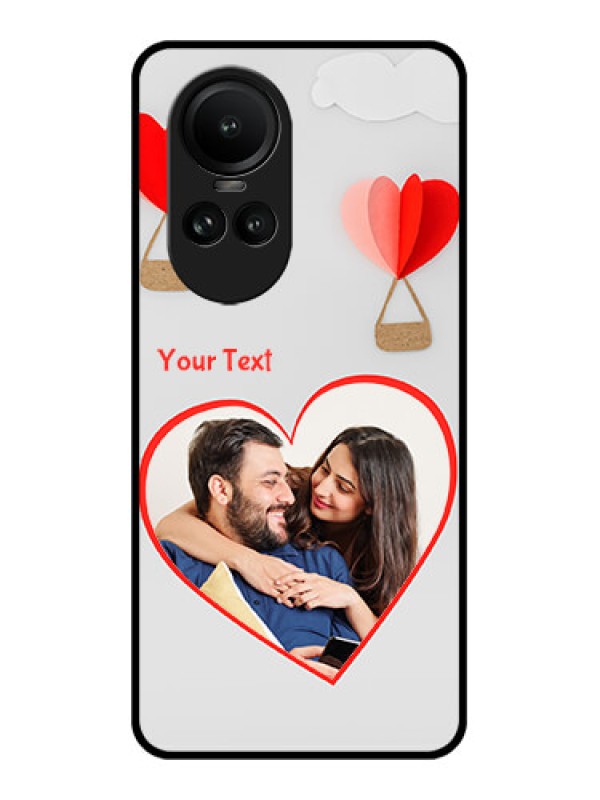Custom Oppo Reno 10 Pro 5G Custom Glass Mobile Case - Parachute Love Design