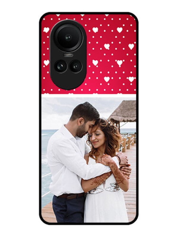 Custom Oppo Reno 10 Pro 5G Photo Printing on Glass Case - Hearts Mobile Case Design