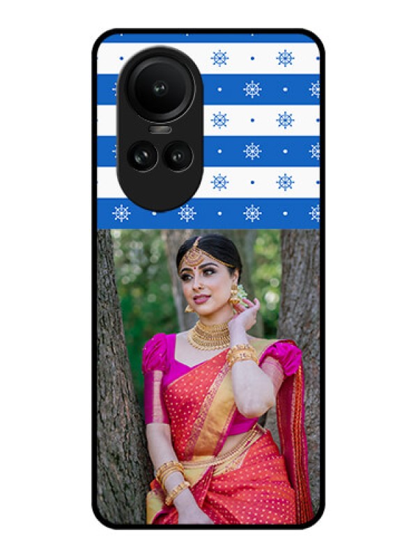 Custom Oppo Reno 10 Pro 5G Photo Printing on Glass Case - Snow Pattern Design
