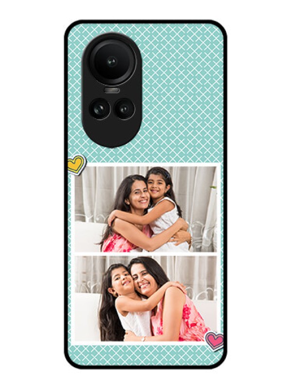 Custom Oppo Reno 10 Pro 5G Custom Glass Phone Case - 2 Image Holder with Pattern Design