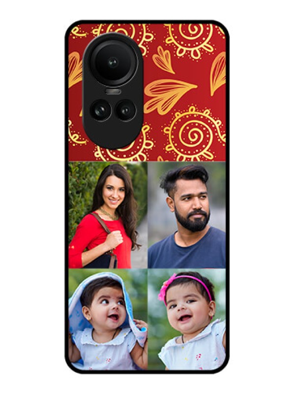 Custom Oppo Reno 10 Pro 5G Photo Printing on Glass Case - 4 Image Traditional Design